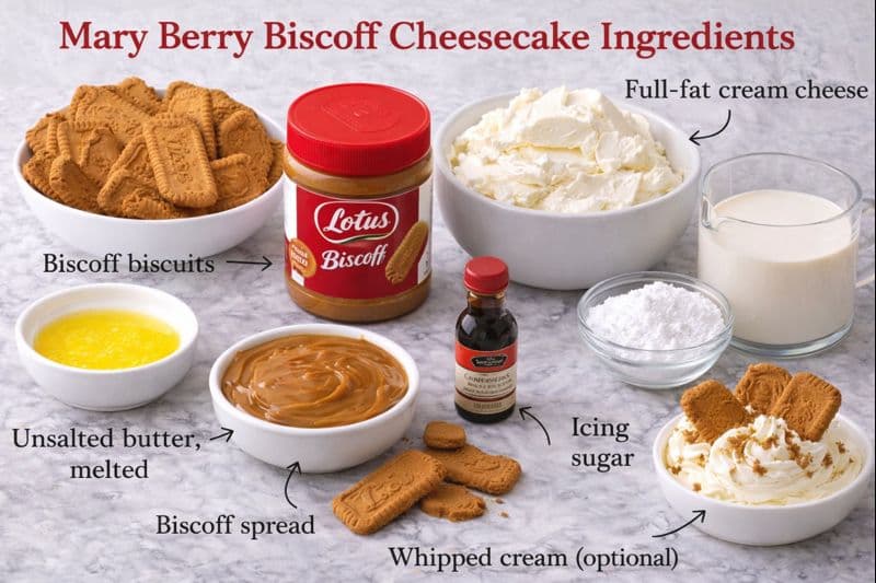 Mary Berry Biscoff Cheesecake Ingredients